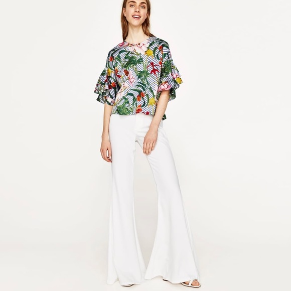 white flares zara